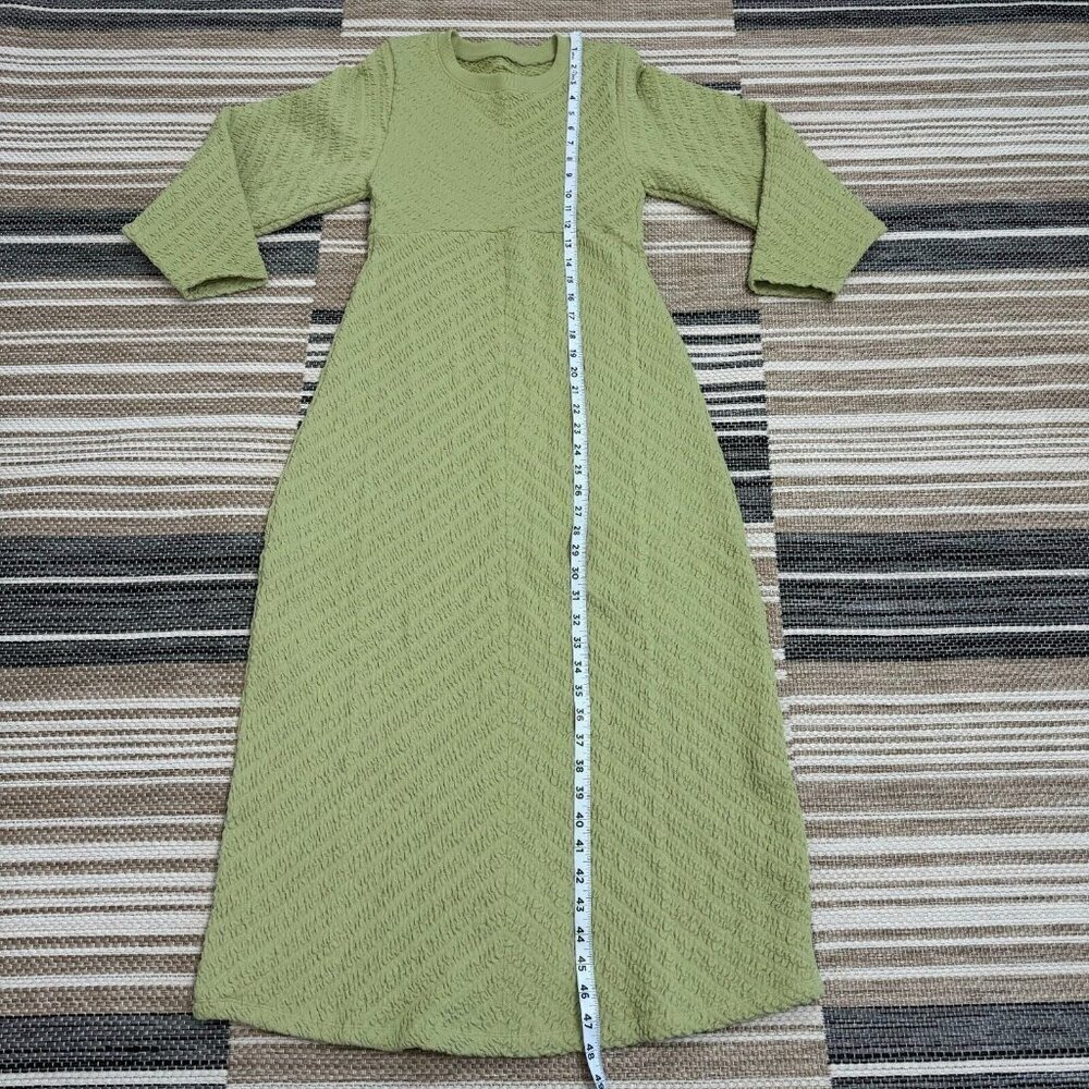 Free People Women's Gabby Seamless Midi Dress Long Sleeve Open Back Green Sz M/L - Picture 13 of 13